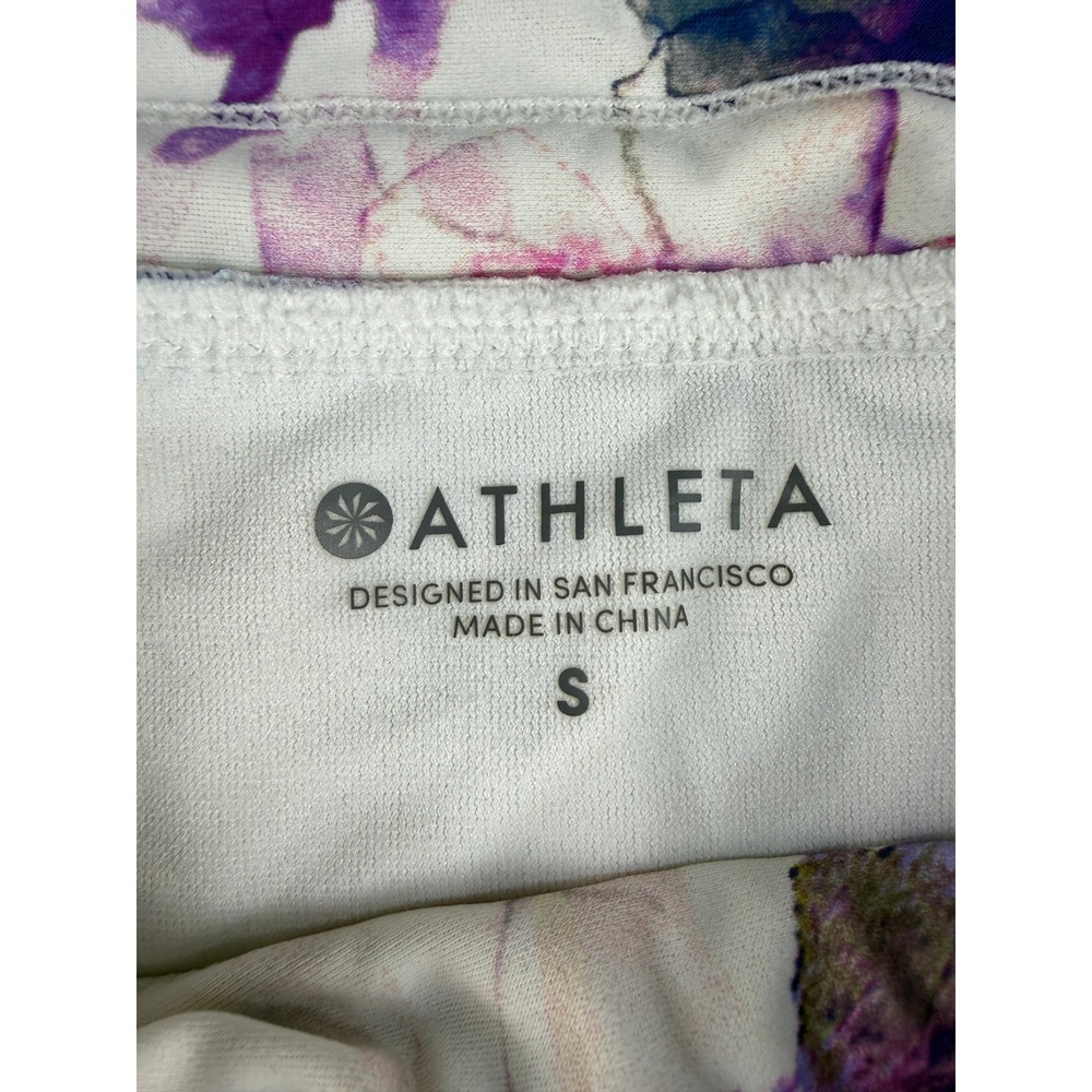Athleta Womens Watercolor Floral Board Shorts Purple White Size S Swim Shorts - Picture 5 of 10
